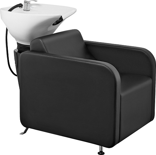 Hairway Rückwärtswaschbecken "Kubus" Sitz schwarz, Becken weiß