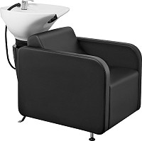 Hairway R&uuml;ckw&auml;rtswaschbecken "Kubus" Sitz schwarz, Becken wei&szlig; 